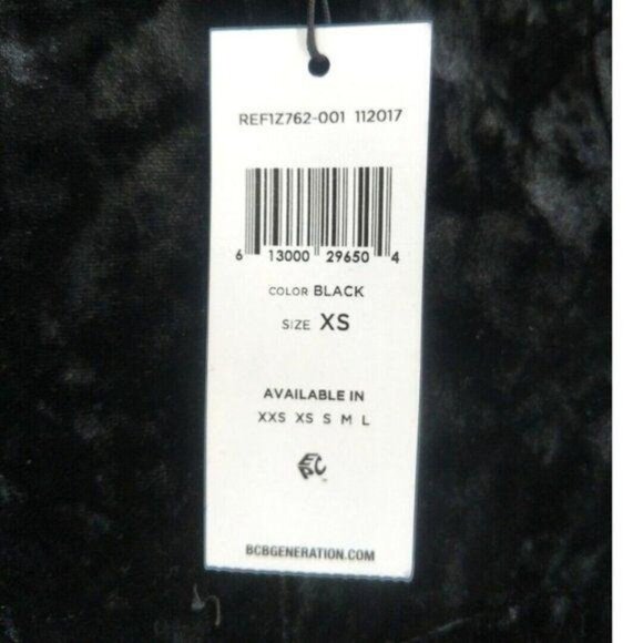 BCBGeneration Velvet Top Womens XS Black Fairy Grunge Goth Witchy Deep V - Picture 6 of 8